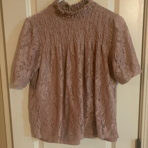 Elegant Lace Women’s Top - Mauve Cable & Gauge